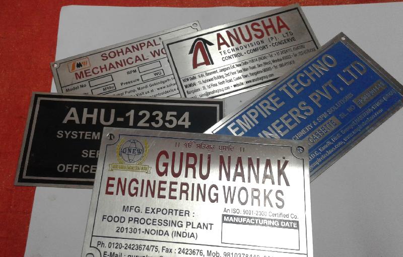 Custom Engraved Metal Plates for Identification & Branding