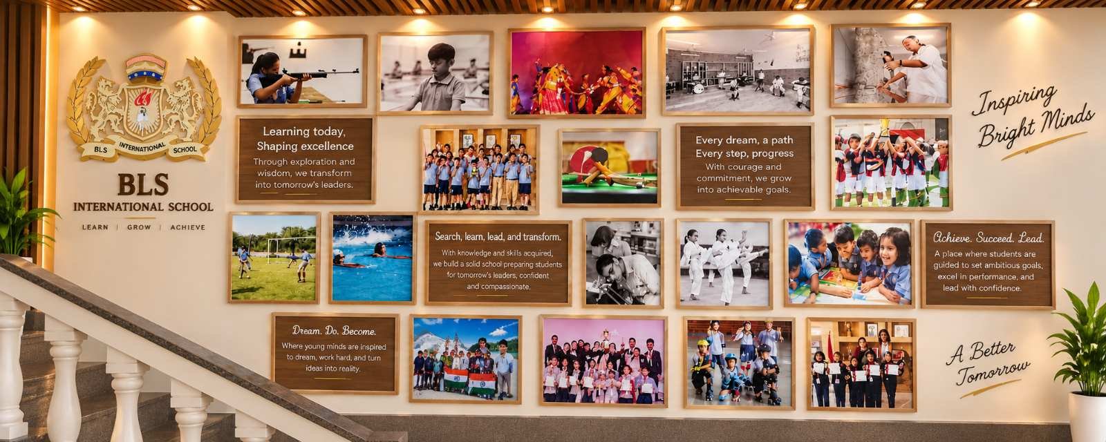 Canvas Printing Achievement Wall for BLS International School